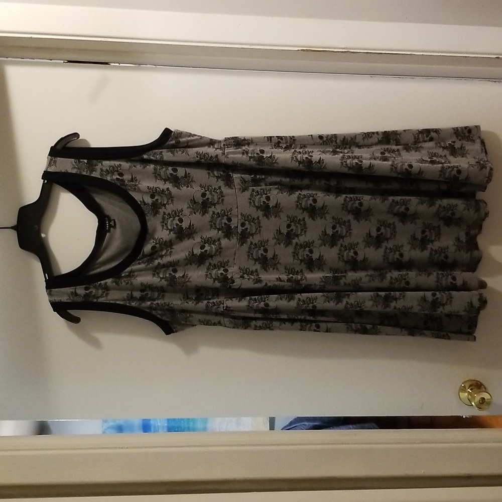 Torrid Skull Tank Dress Gray Black